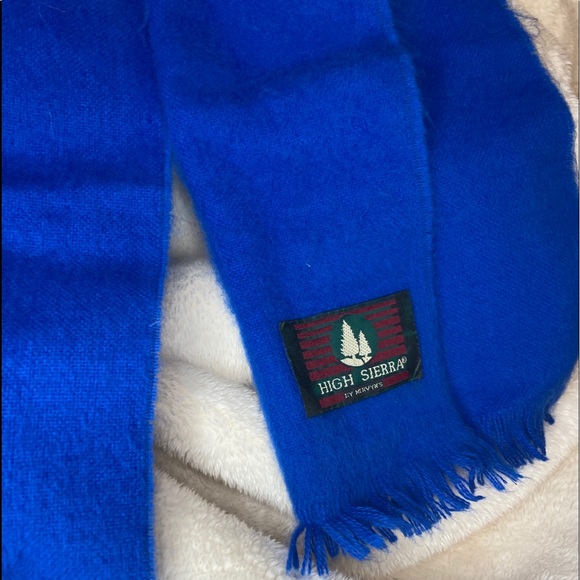 VINTAGE | High Sierra | CobaltBlue Scarf w/Fringe - Picture 2 of 3